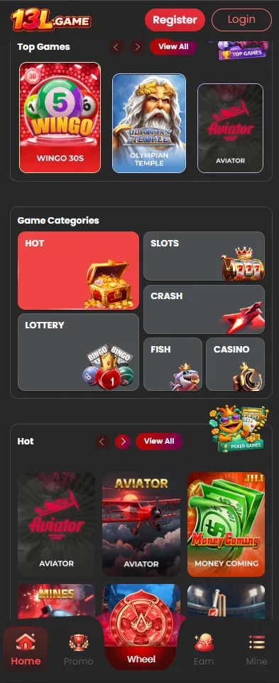 13L Game app games list with popular casino and lottery options